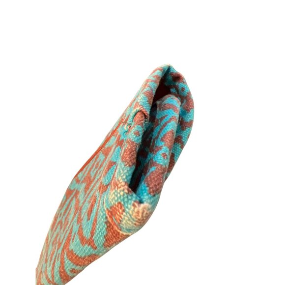 Kavu Trendy Geometric Print Wallet Blue Brown Trifold Zip Pocket ID Holder READ - Picture 5 of 8